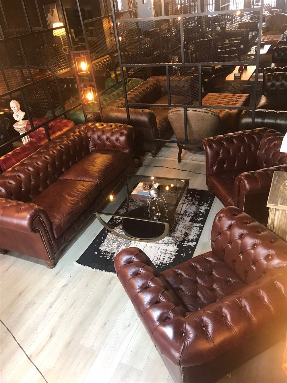 3A HAKİKİ DERİ BRADFORFD CHESTERFİELD  3+1+1