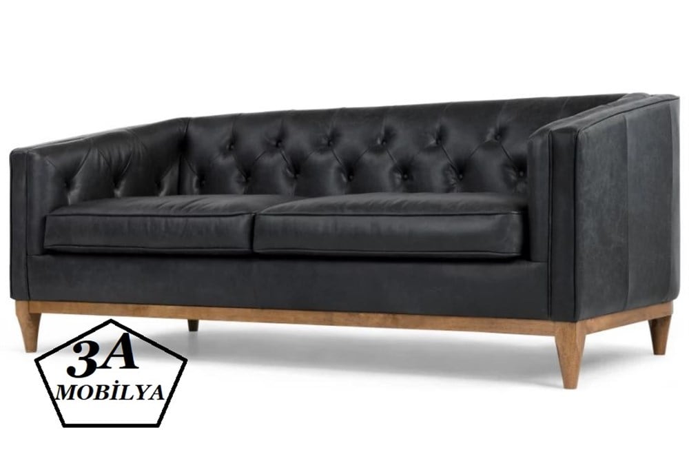 3A LANCHESTER HAKİKİ DERİ KANEPE