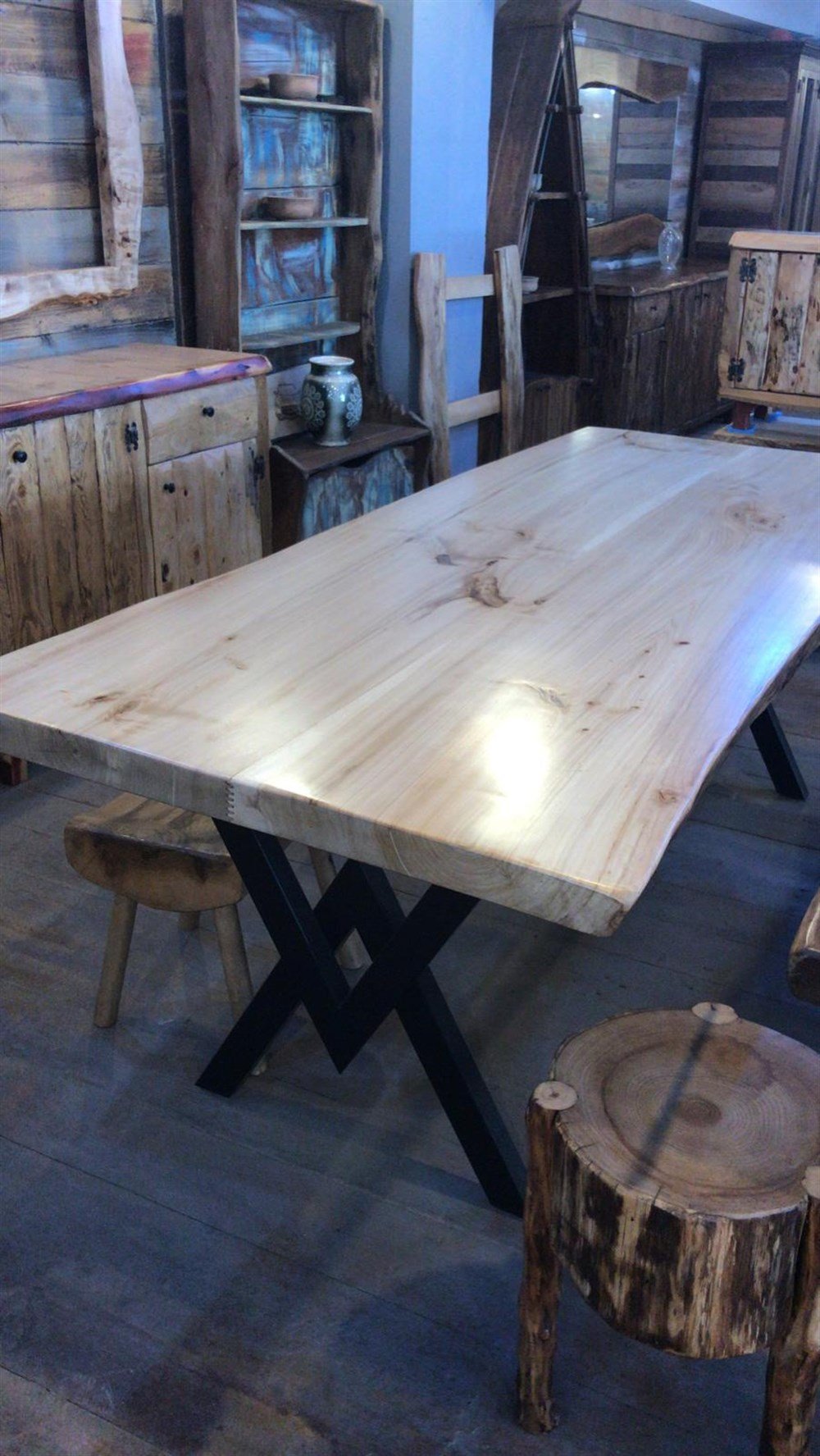 3A MOBİLYA  DOĞAL KÖK MAZEKL MASA 