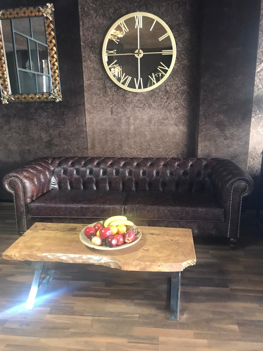 3A MOBİLYA CRANK HAKİKİ DERİ CHESTERFİELD 