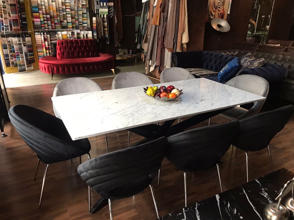 3A MOBİLYA ELEGANCE  MERMER YEMEK TAKIMI