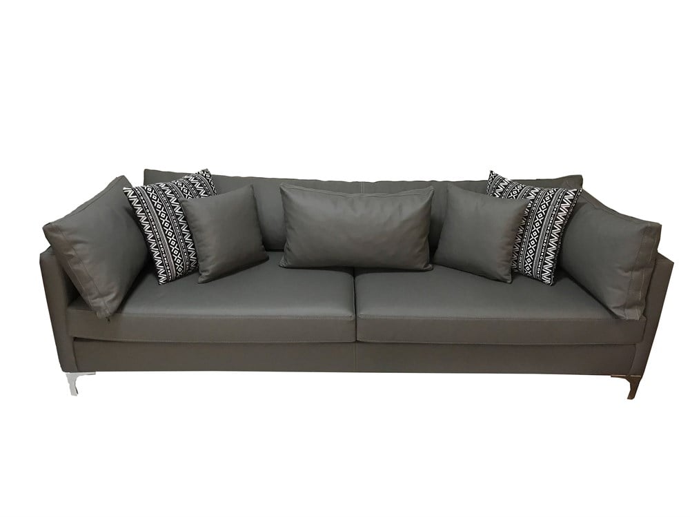 3A Mobilya Grey Modern Gerçek Deri Kanape