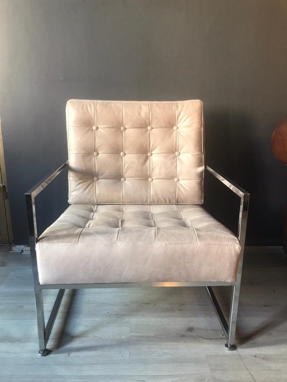 3A MOBİLYA HAKİKİ DERİ  ELEGANCE BERJER GREY