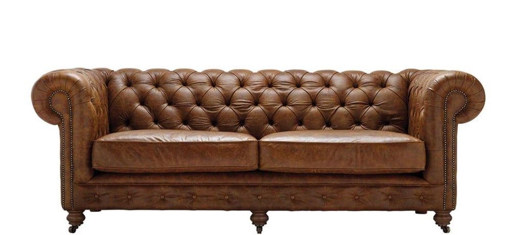 3A Mobilya Hakiki Deri Asil Chesterfield 