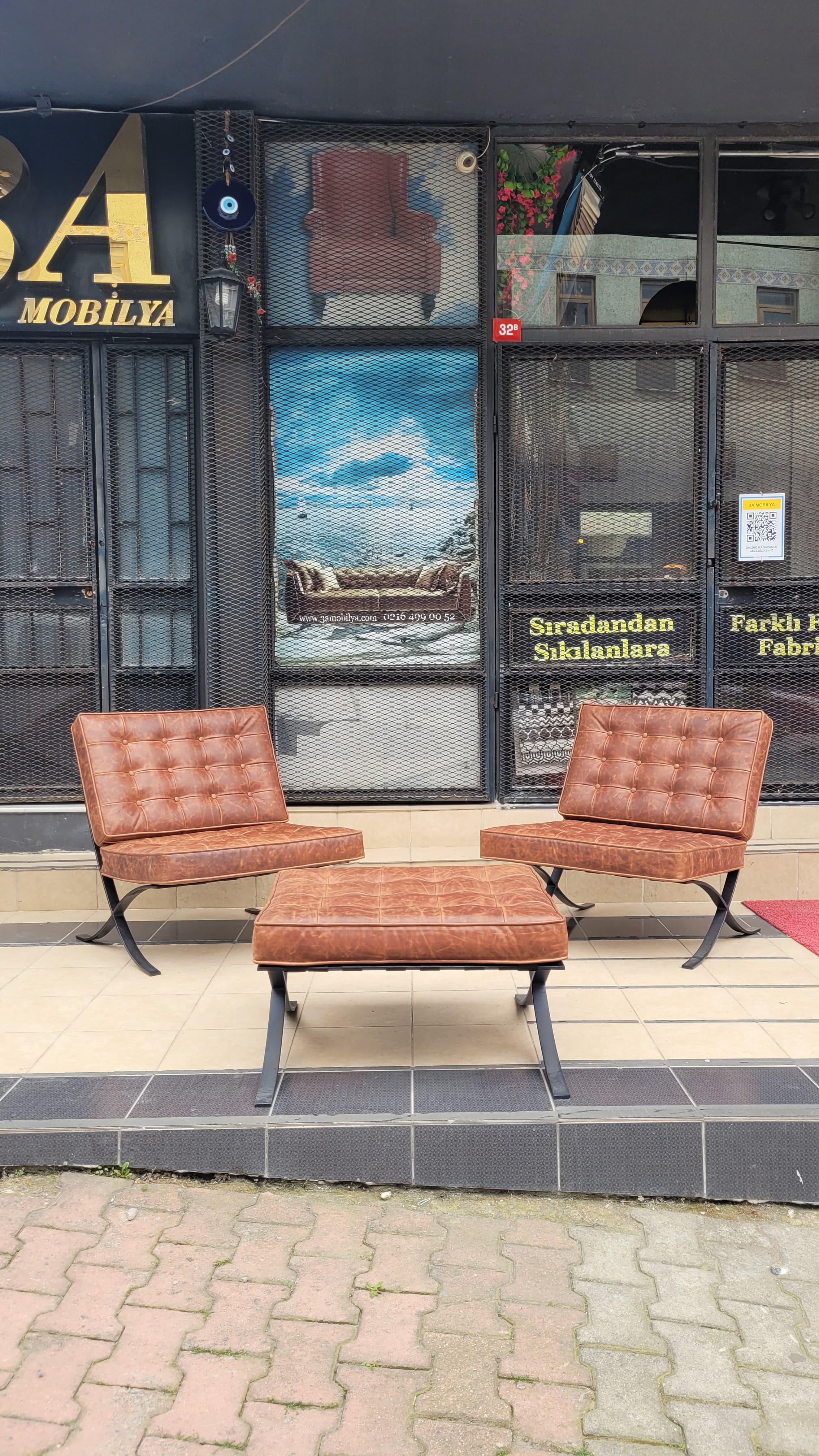 3A MOBİLYA HAKİKİ DERİ BARCELONA  BERJER 