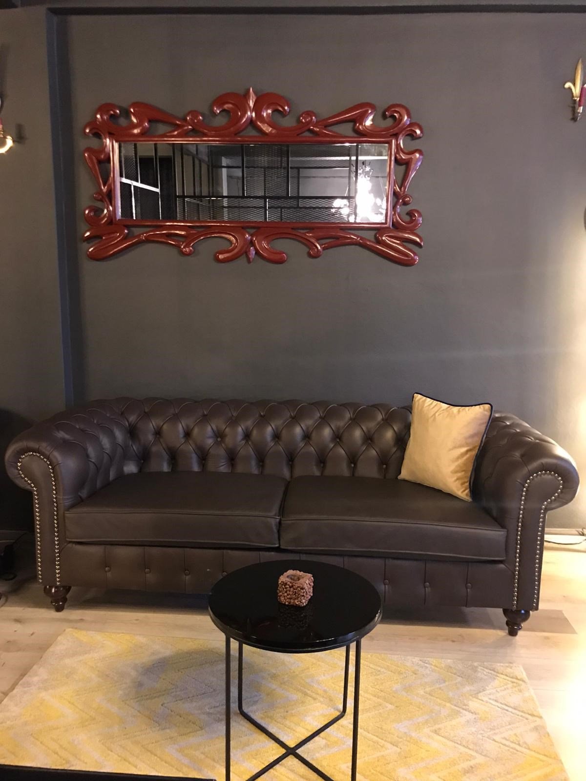 3A MOBİLYA HAKİKİ DERİ CHESTERFİELD