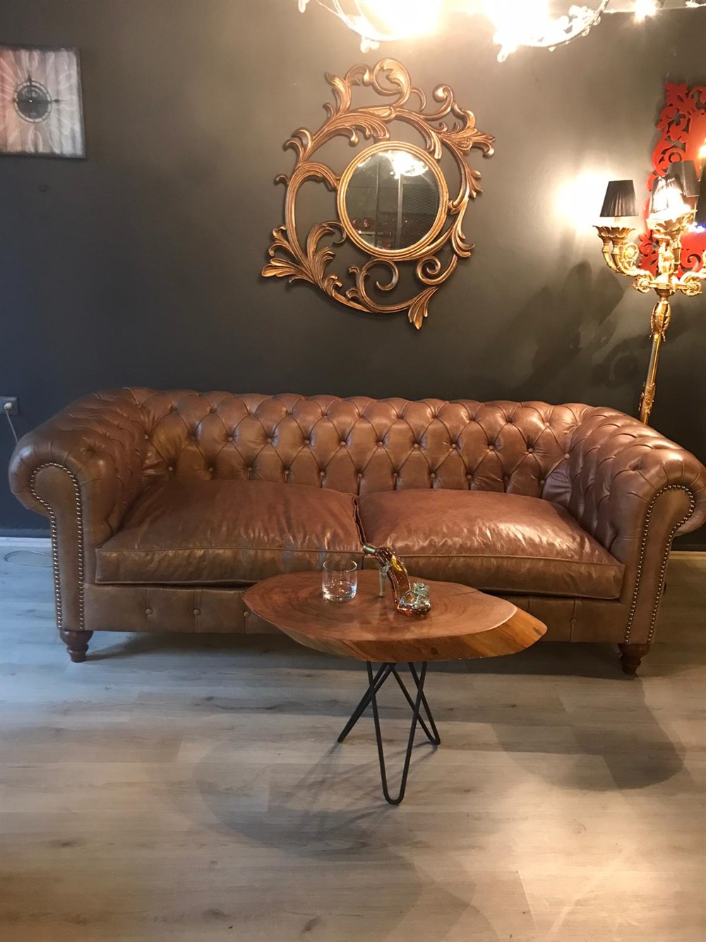 3A MOBİLYA HAKİKİ DERİ CUTE CHESTERFİELD