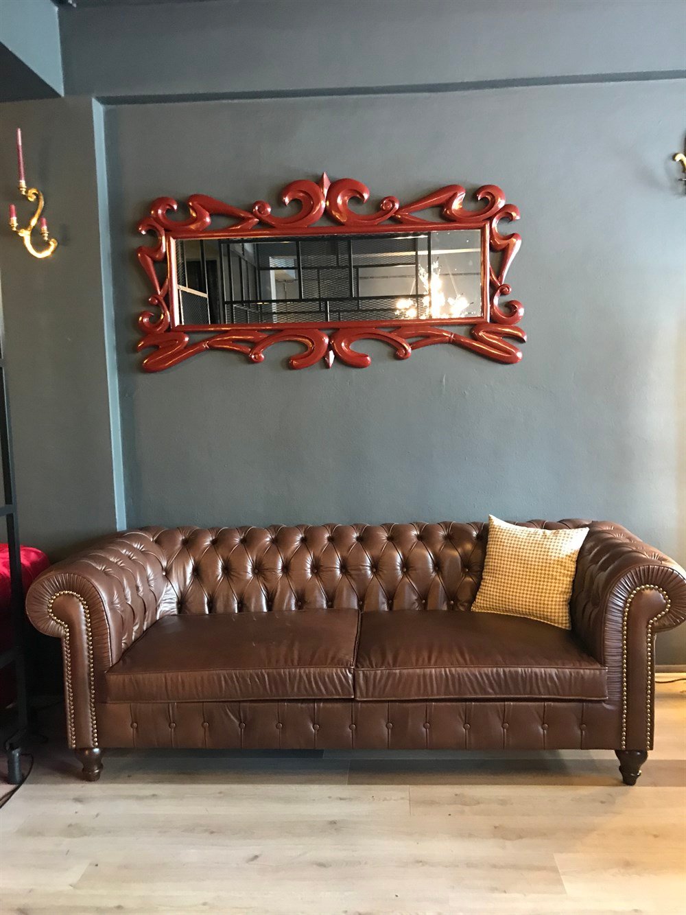 3A MOBİLYA HAKİKİ DERİ MAYA KAHVE  CHESTERFİELD