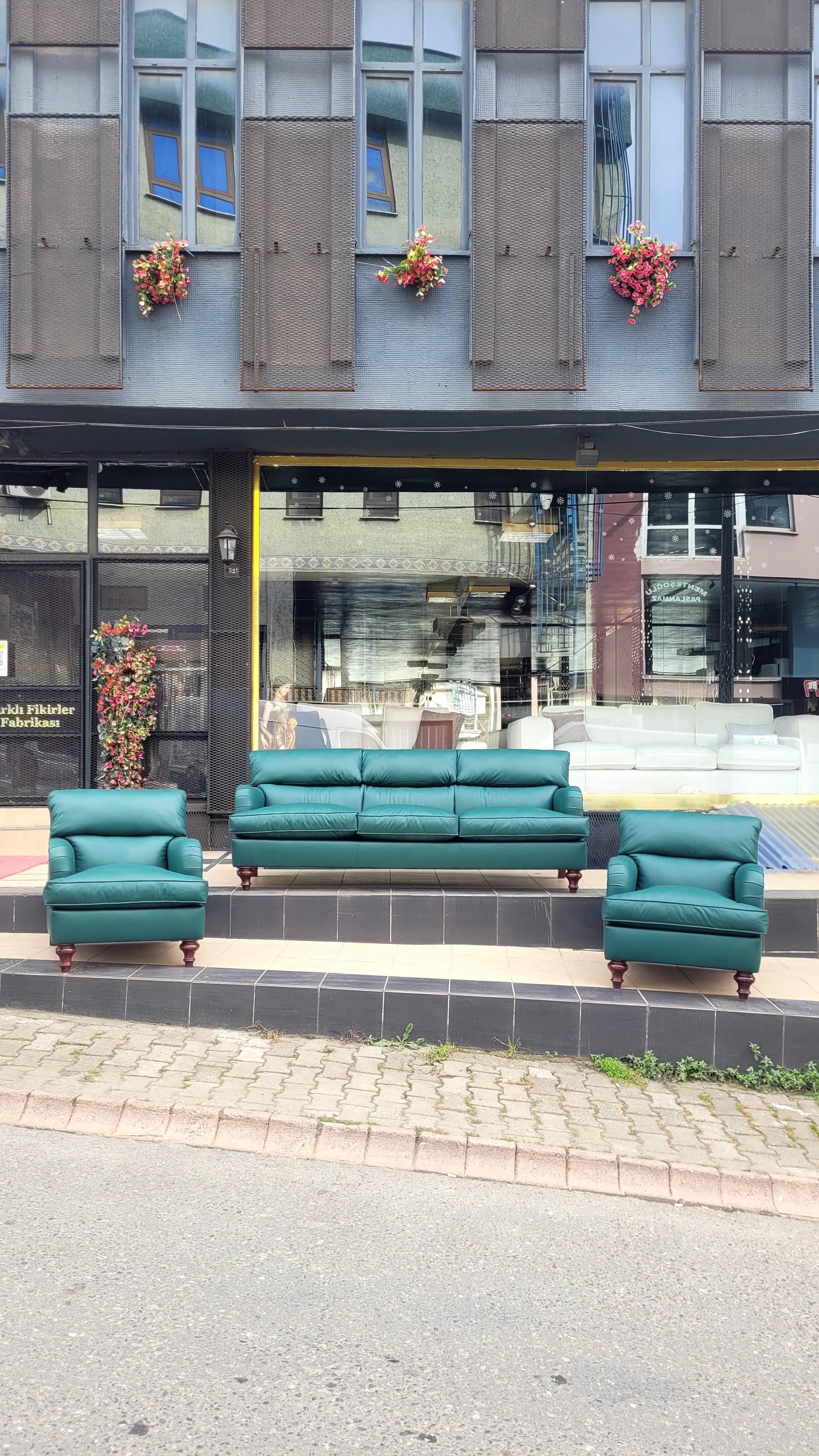 3A MOBİLYA HAKİKİ DERİ MERİT KOLTUK TAKIMI 3+1+1