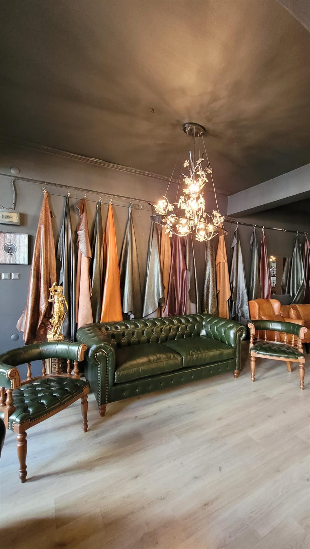 3A MOBİLYA HAMPTON HAKİKİ DERİ CHESTERFİELD TAKIMI 3+1+1