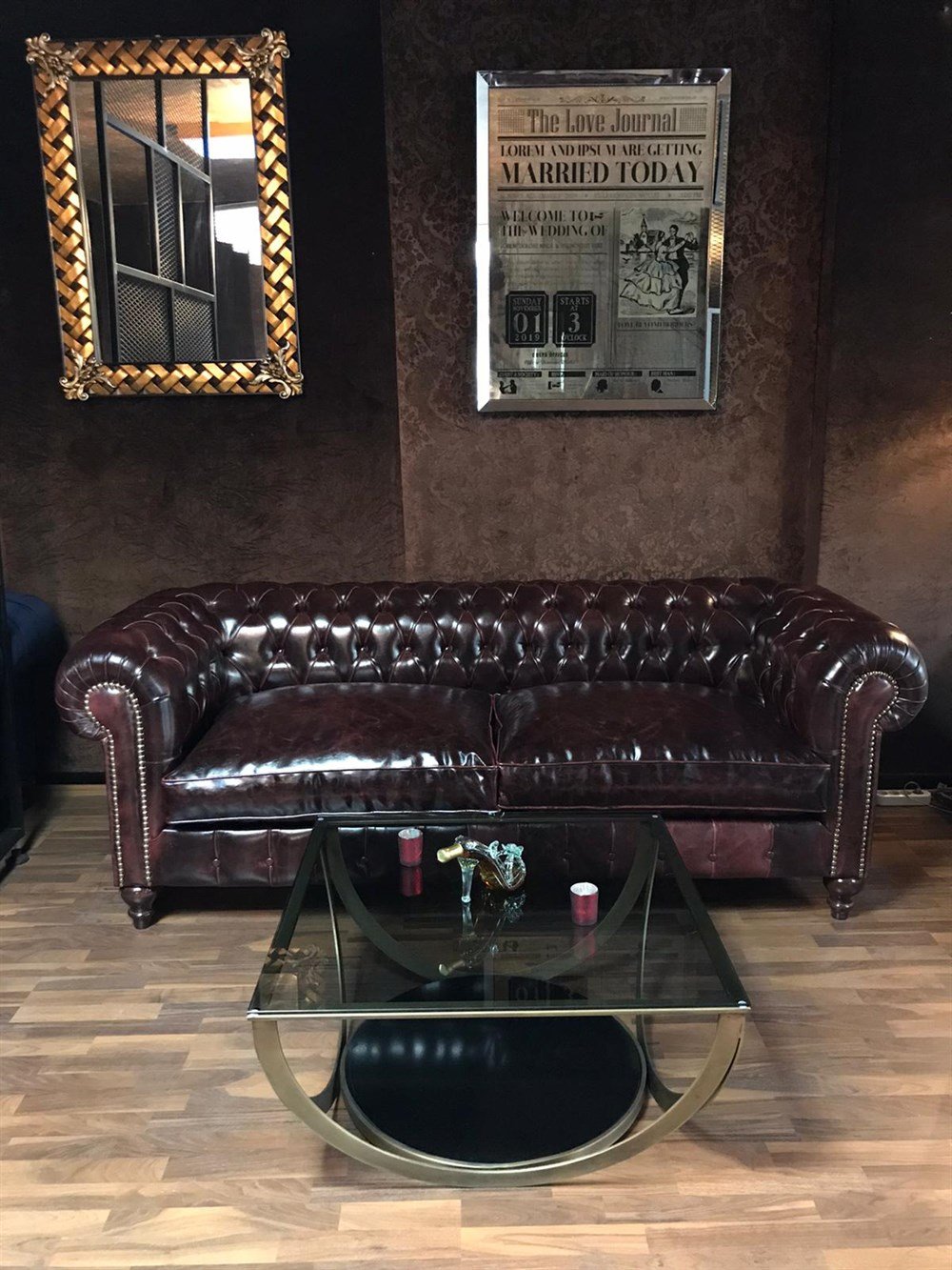 3A Mobilya New Bordo Pullap Chesterfield 