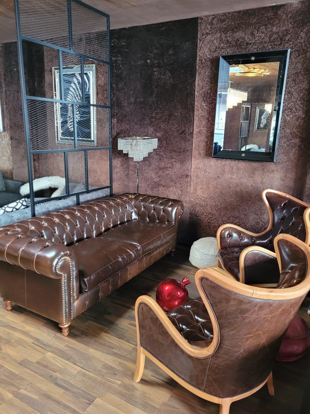 3A MOBİLYA PULLAP KAHVE CHESTERFİELD TAKIMI 3+1+1