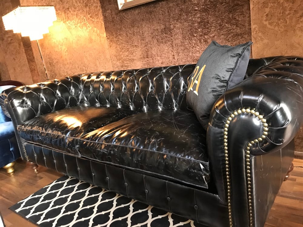 3A MOBİLYA SİYAH PULLAP CHESTERFİELD