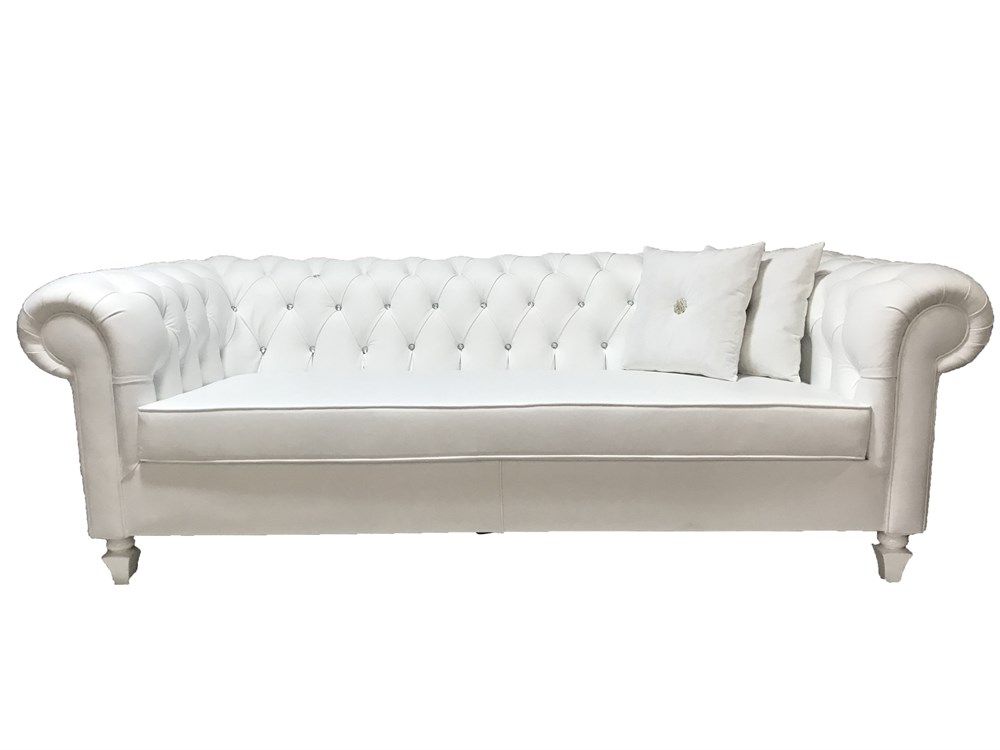 3A MOBİLYA WHİTE LEATHER HAKİKİ DERİ CHESTERFİELD