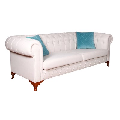 3A Mobilya Beyaz Ester Chesterfield