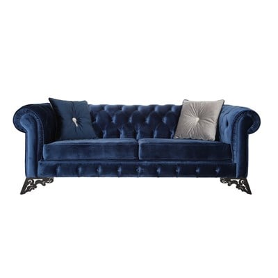 3A Mobilya Dark Blue Chesterfield