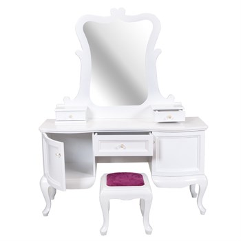 3A Mobilya Angel Makyaj Masası - Beyaz - Fuşya