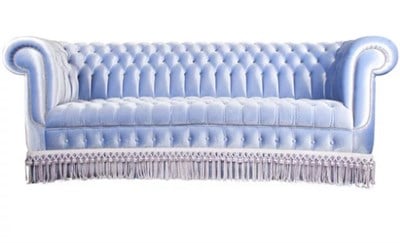 3A Mobilya Su Mavisi Rüya Chesterfield Kanepe