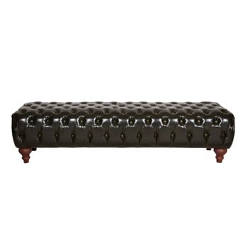 3A Mobilya Dark Green Full Kapitone Bench