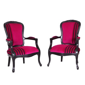 3A Mobilya Epengle Asimeterik Çizgili 2'Li Berjer