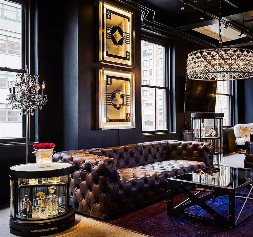 BUFFOLA DARK BROWN REAL LEATHER 3A HANDMADE CHESTERFİELD