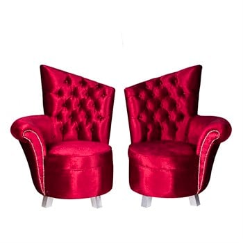 3A Mobilya İkili Love Koltuğu - Kırmızı