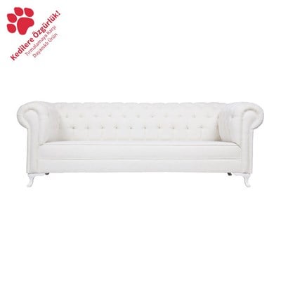 3A Mobilya Whıte Snow Lükens Chesterfield