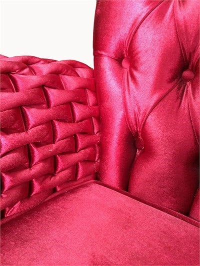 3A Mobilya Kırmızı Örgülü Berjer