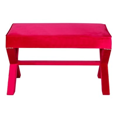 3A Mobilya Red With Silver Puf