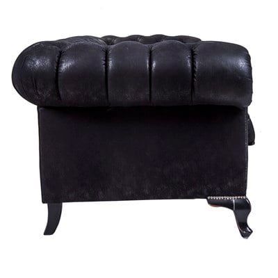 3A Mobilya Black Nubuk Chesterfield