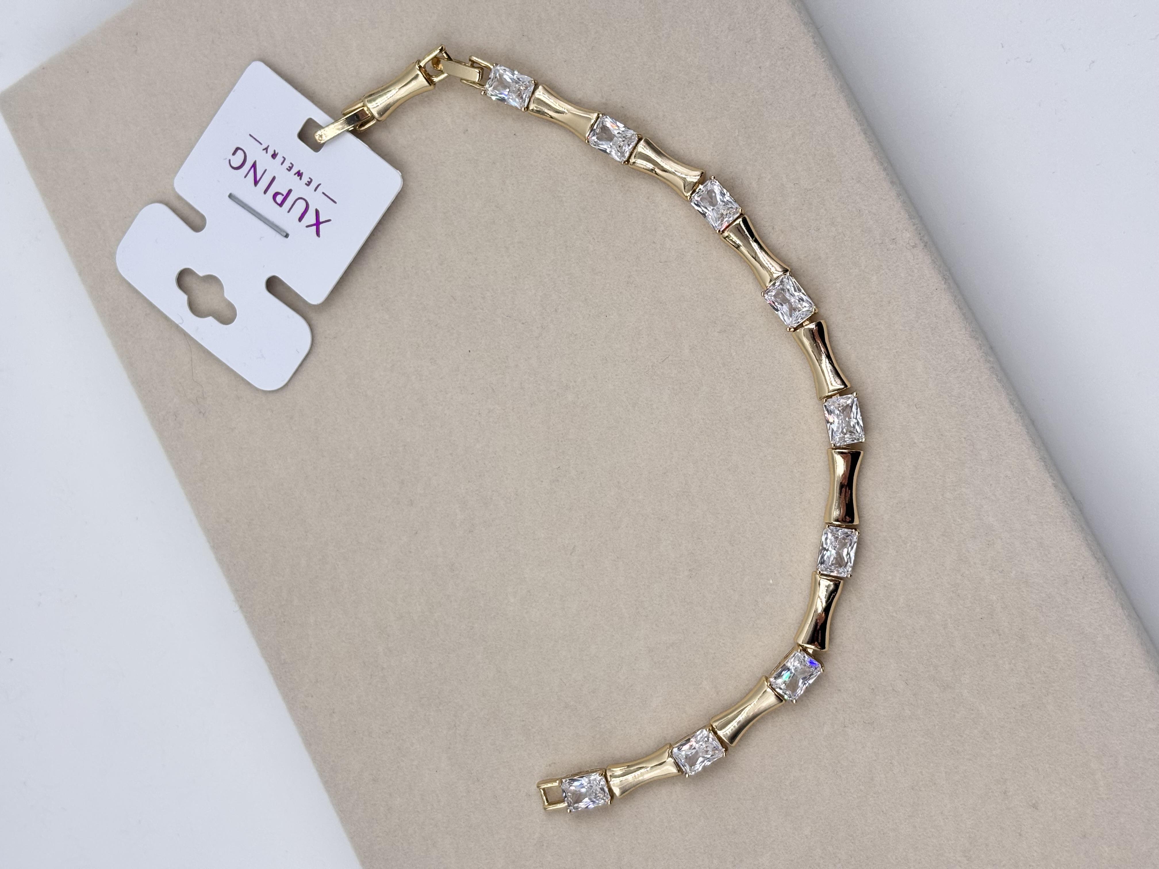 14 K Xuping Kemik Model Zirkon Detay Bileklik(20cm)