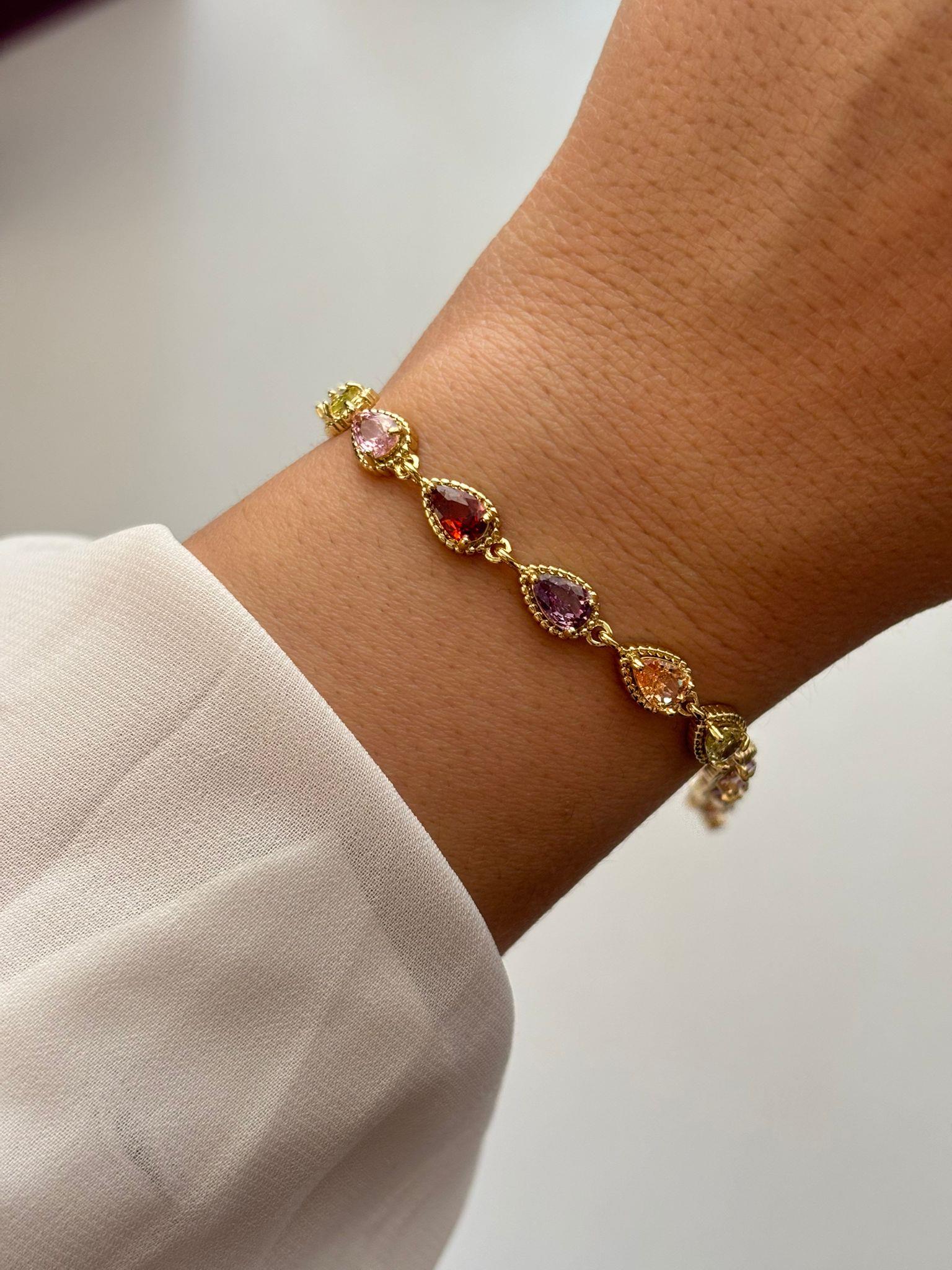 14K Xuping Arpa Kesim Gökkuşağı Bileklik