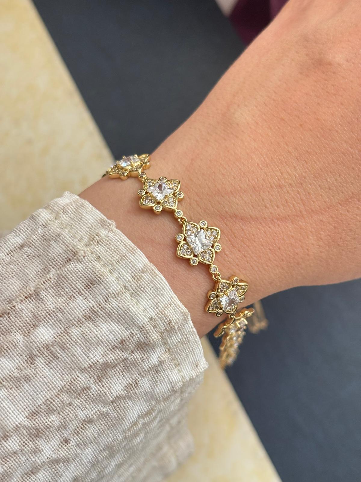 14K Xuping Çiçek Bileklik(17+2cm)