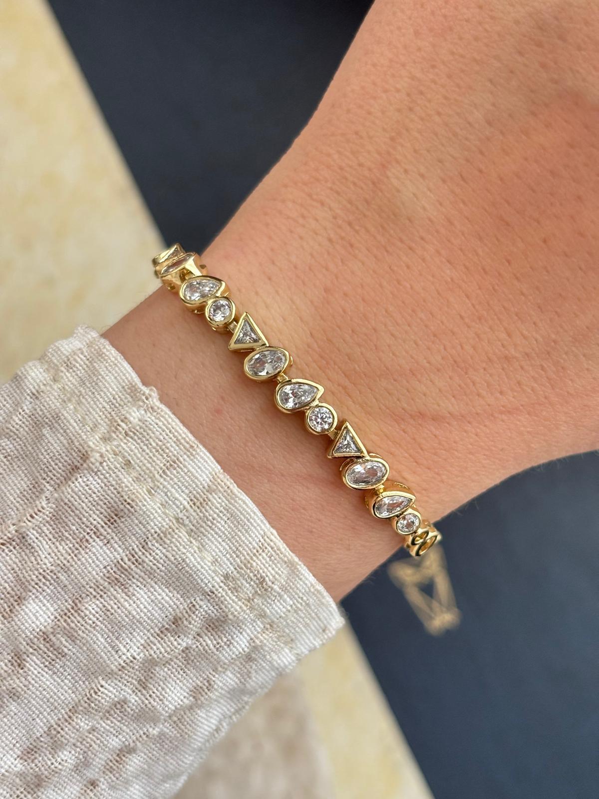 14K Xuping Geometrik Kesim Bileklik