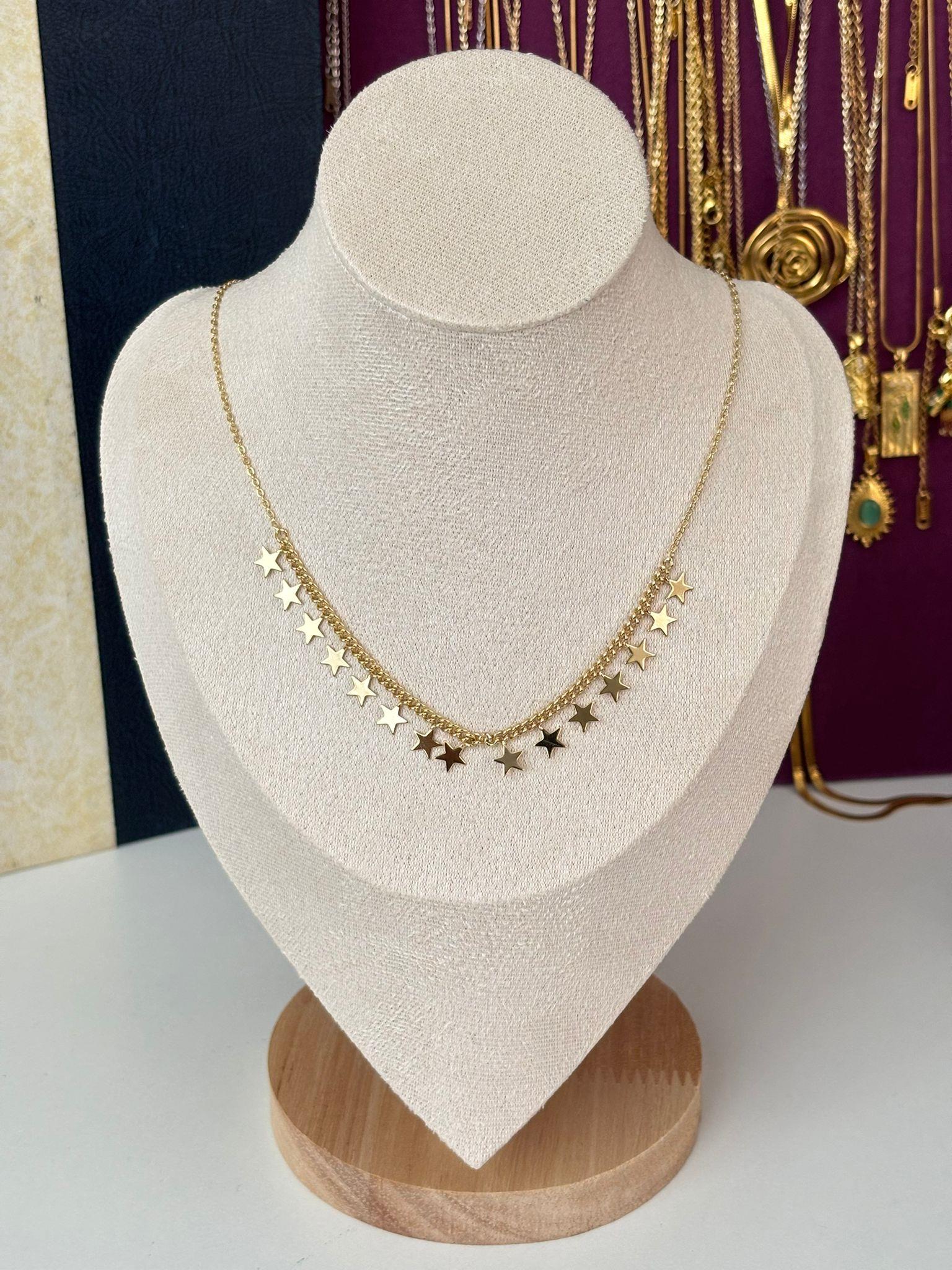 14K Xuping Sıralı Yıldız Kolye