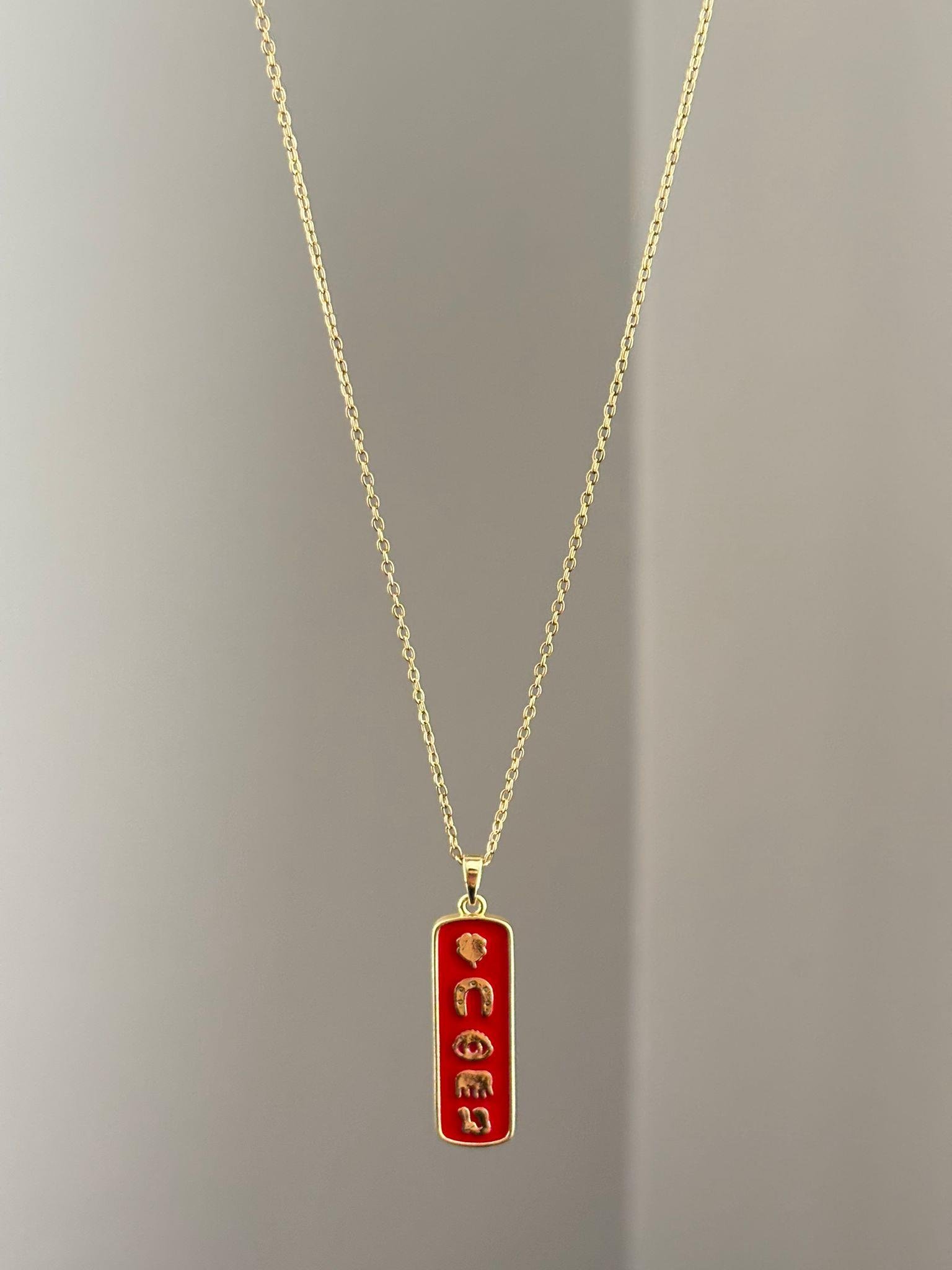 Kırmızı Çelik Şans Kolyesi(45cm)