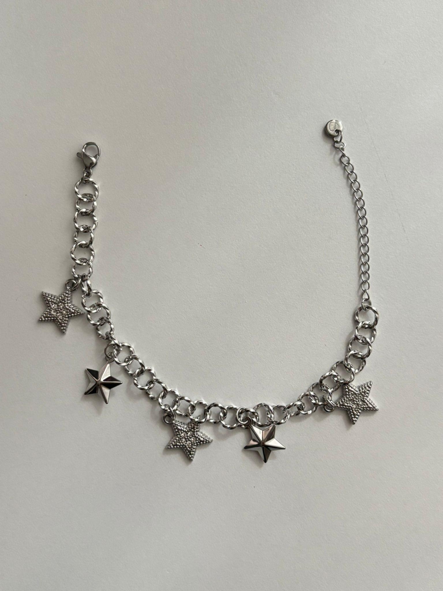 Parıltılı Yıldız Charm Bileklik Silver