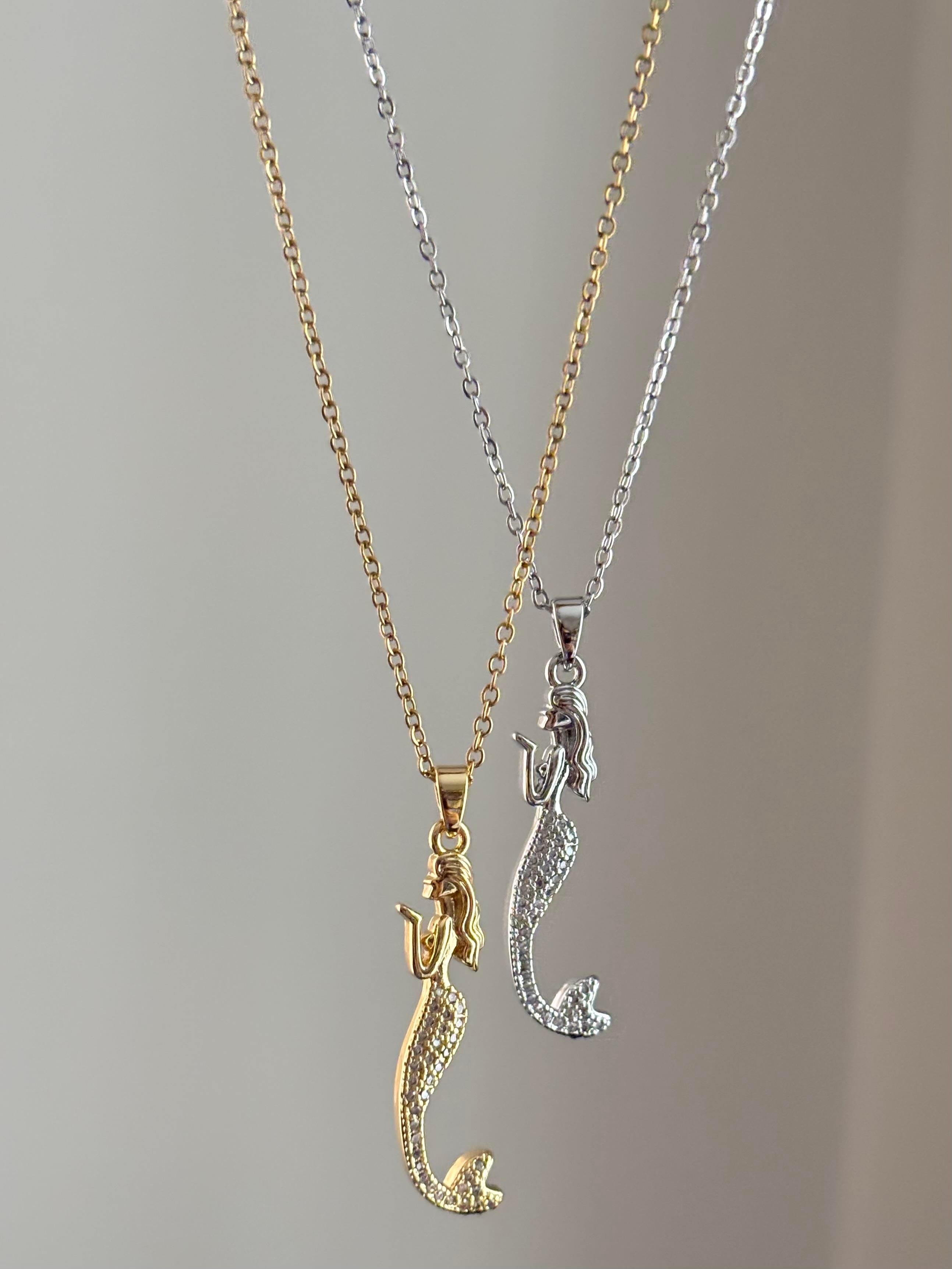 Silver Deniz Kızı Çelik Kolye(45cm)
