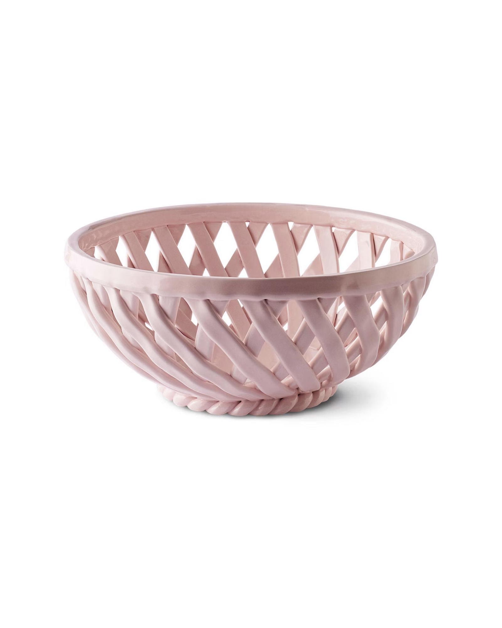 Büyük Seramik Sepet “Sicilia” - Pembe - OCTAEVO