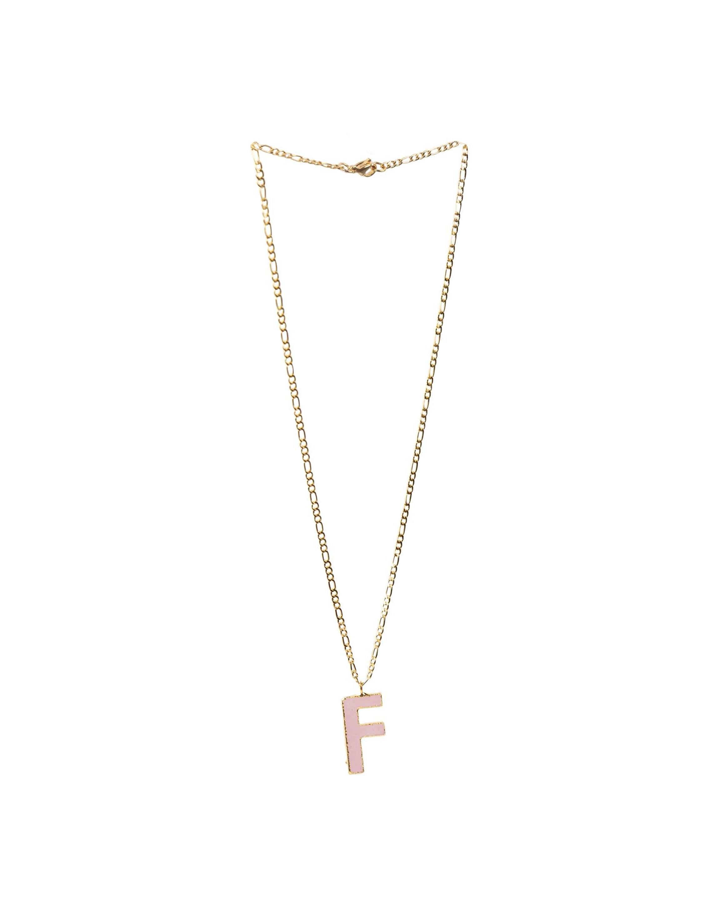 Nero Design Cam Harf Kolye - F / Pembe