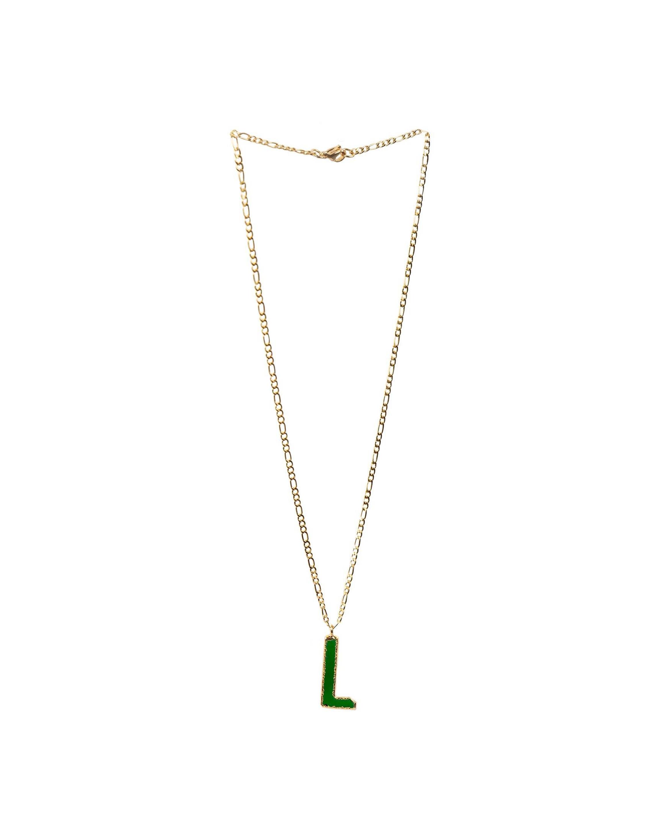 Nero Design Cam Harf Kolye - L / Yeşil