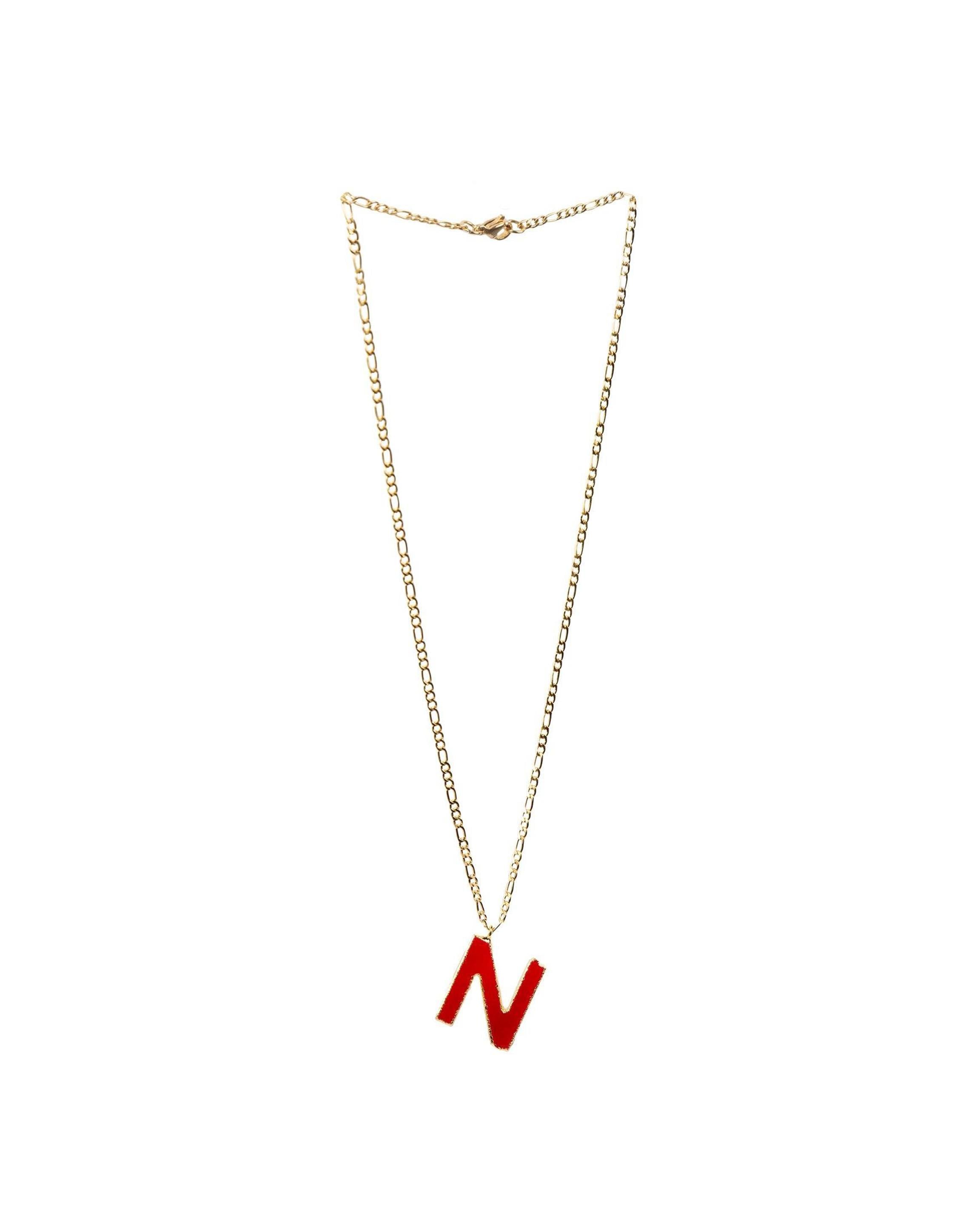 Nero Design Cam Harf Kolye - N / Kırmızı