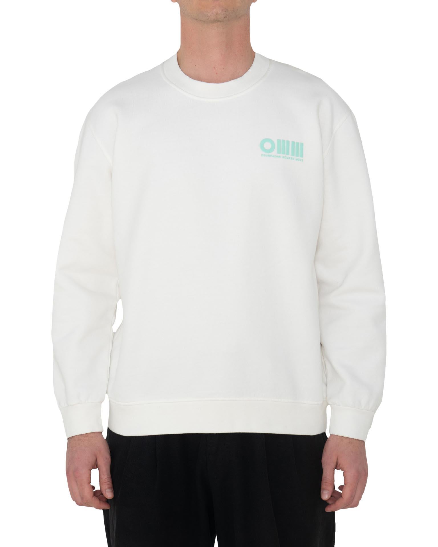 OMM Baskılı Unisex Beyaz Sweatshirt