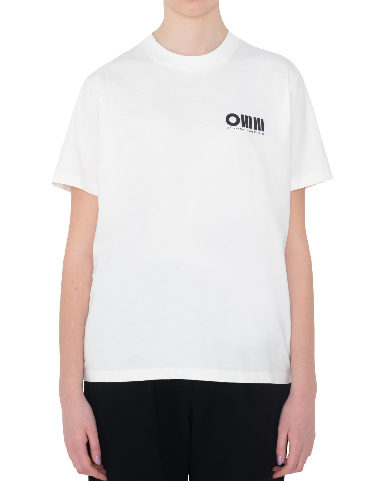OMM Baskılı Unisex Beyaz Tişört