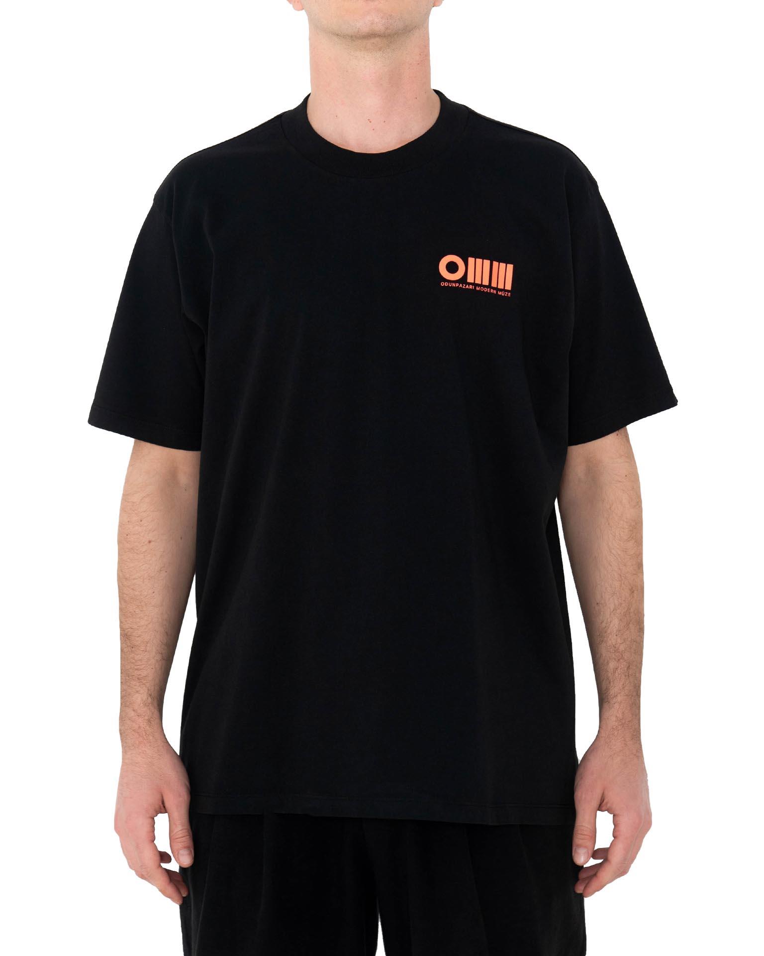 OMM Baskılı Unisex Siyah Tişört