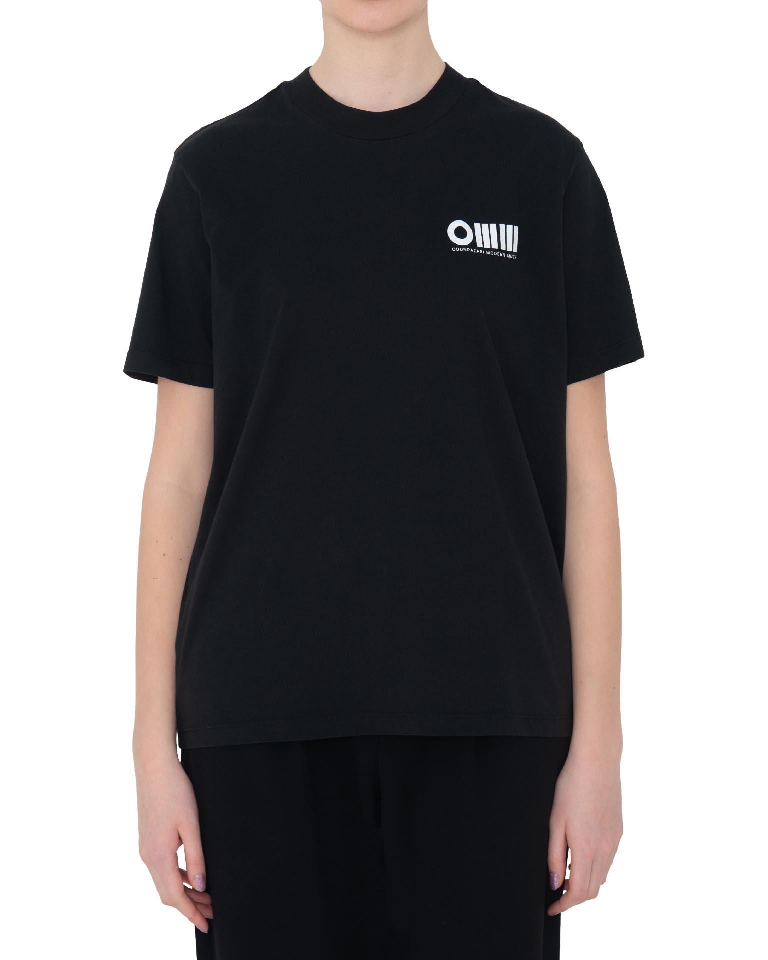 OMM Baskılı Unisex Siyah Tişört