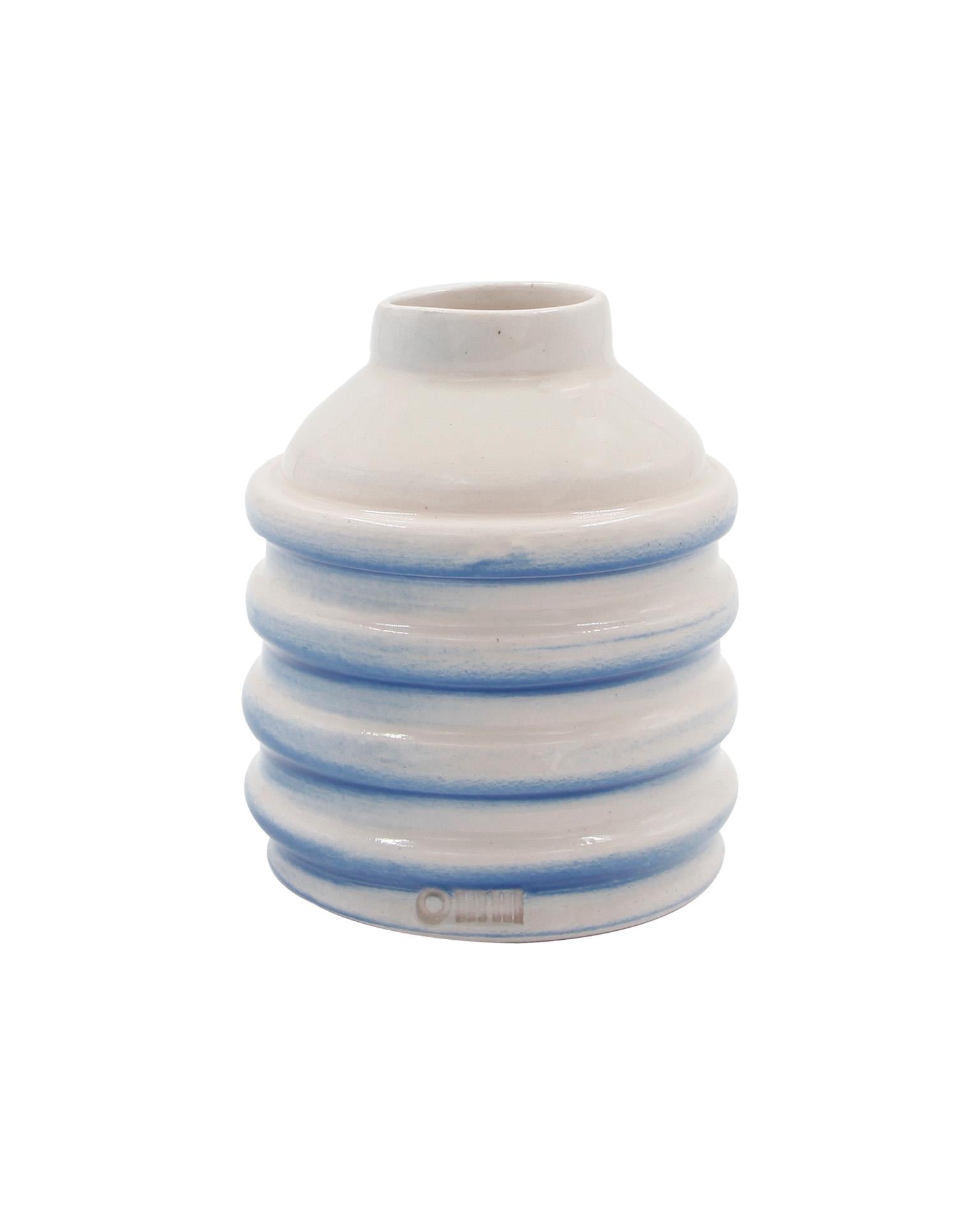 OMM x MU Ceramic Mavi Beyaz Vazo