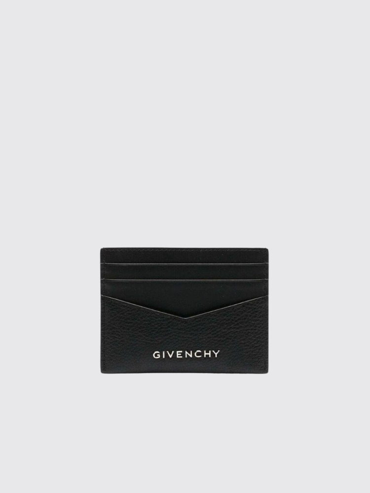 Black Logo-Plaque Leather Cardholder
