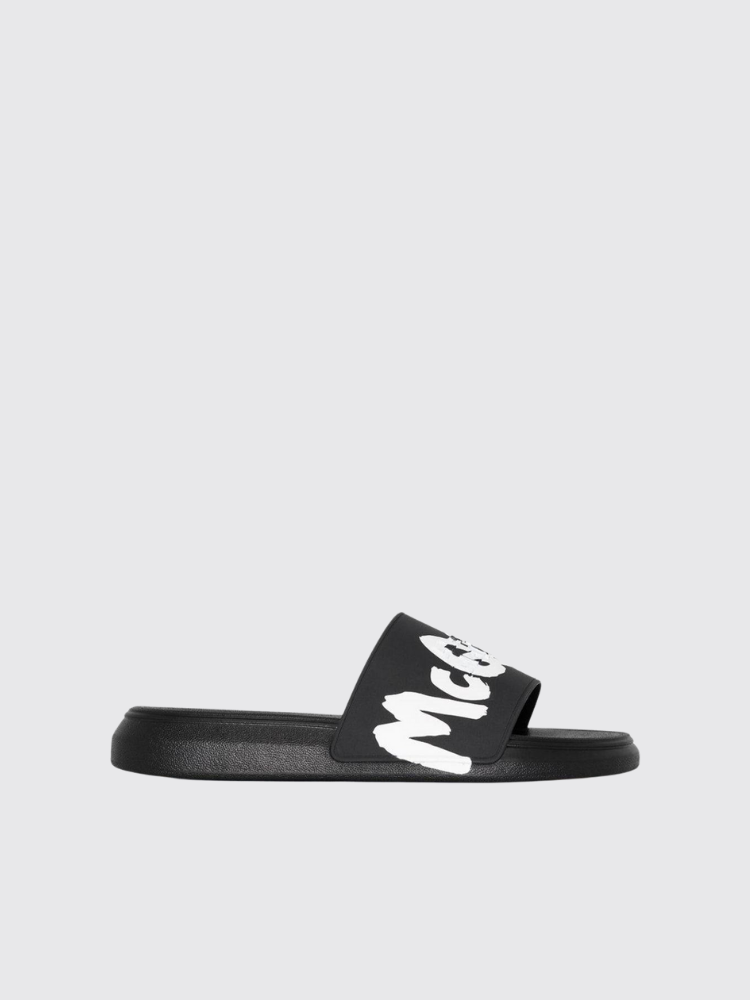 Graffiti-logo Slip-on Slides