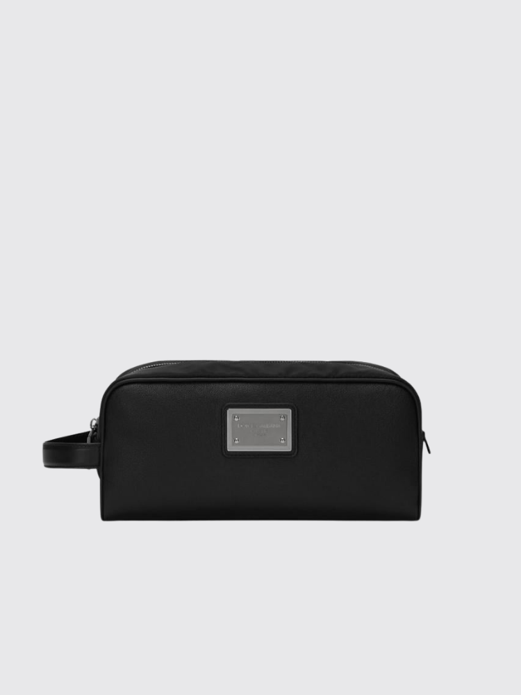Grainy Calfskin And Nylon Hand Bag
